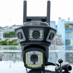(Pro) Camera Wifi Yoosee 4 Mắt 3 Khung Hình Quan Sát Ngoài Trời Và Trong Nhà – Phiên bản cao cấp (Màu đen)
