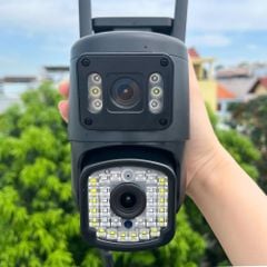 (Pro) Camera Wifi Yoosee 2 Mắt Xoay 360 Độ Tích Hợp Báo Động Loa To (Màu Đen)