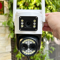 (Zoom xa) Camera Wifi Yoosee 3 Mắt 2 Màn Hình Hỗ Trợ Zoom 15X Quan sát 30 Mét Siêu Rõ Nét, Góc Quay Rộng